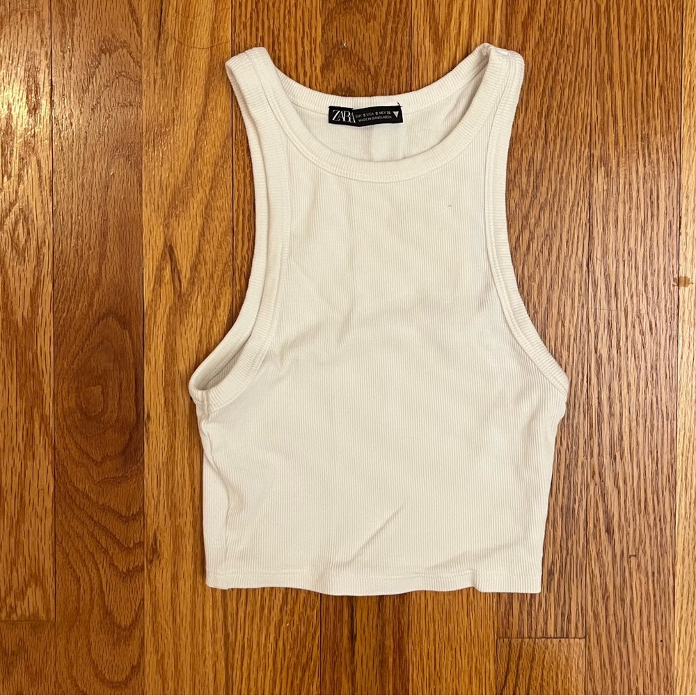 Zara basic white tank Small